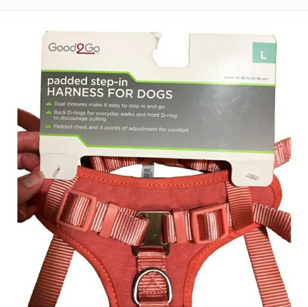 PETCO GOOD2GO Pink Padded Step-In Dog Harness, Large.NEW!